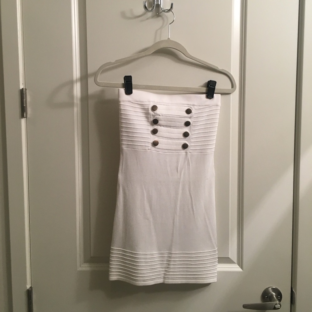 White Mini Tube Dress. Sailor style. Comfortable stretchy material.